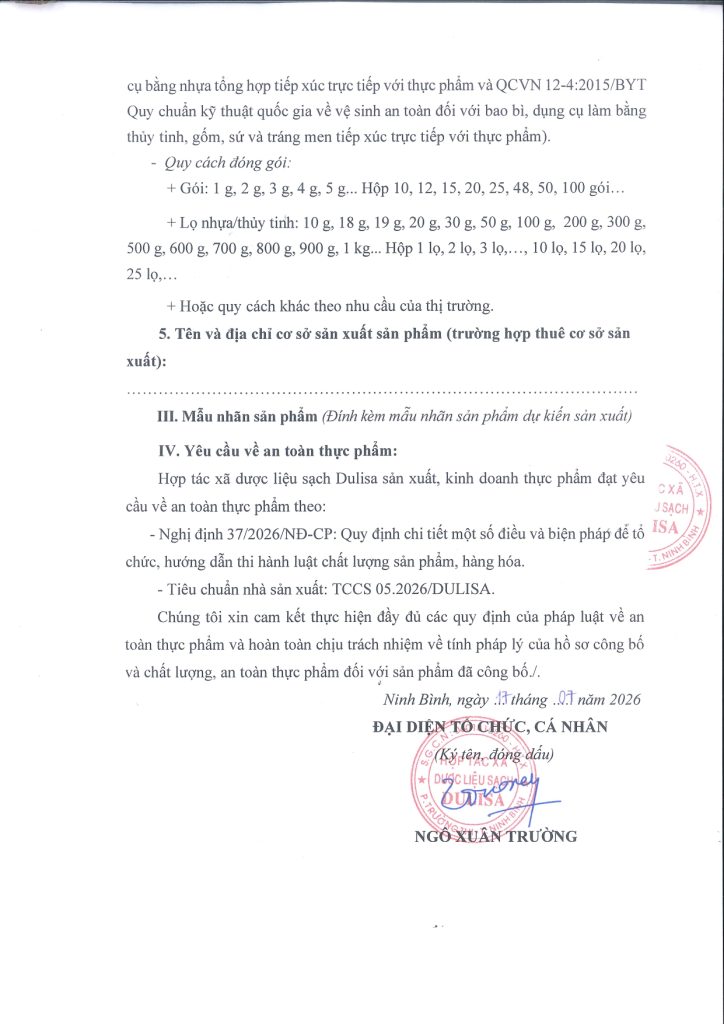 Giấy công bố trà bình an